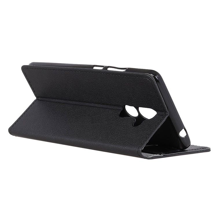 PU Leather Wallet Stand Phone Case for Nokia 7 plus - Black-4