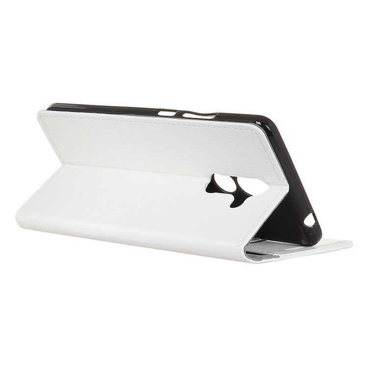 PU Leather Wallet Stand Phone Cover for Nokia 7 plus - White-2