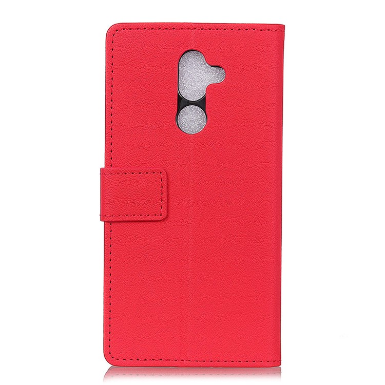 PU Leather Wallet Stand Phone Shell for Nokia 7 plus - Red-4