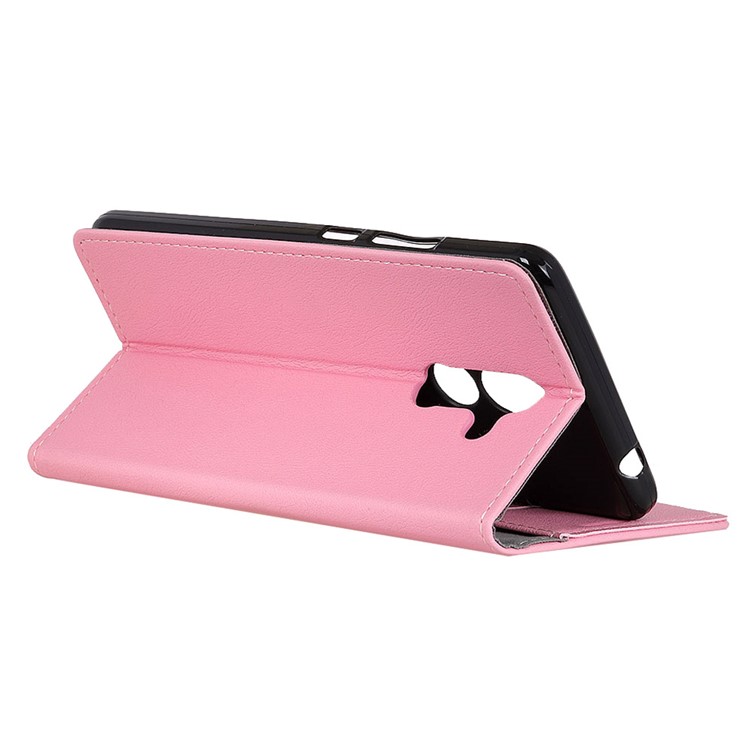 PU Leather Wallet Stand Phone Casing for Nokia 7 plus - Pink-2