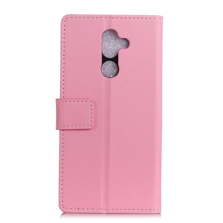 PU Leather Wallet Stand Phone Casing for Nokia 7 plus - Pink-4