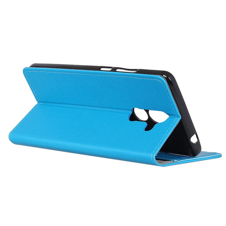 PU Leather Wallet Magetic Stand Phone Case for Nokia 7 plus - Blue-2