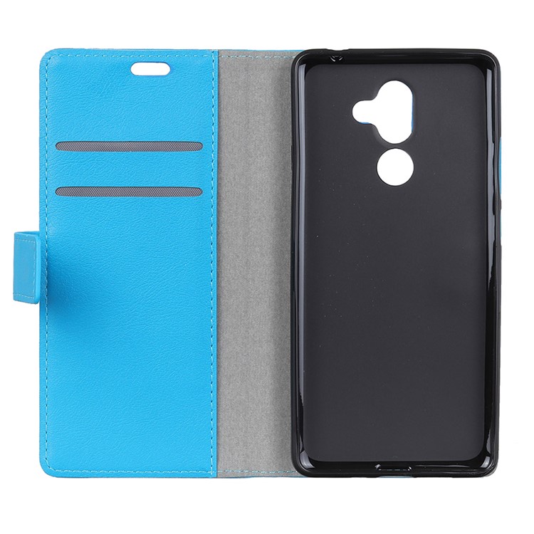 PU Leather Wallet Magetic Stand Phone Case for Nokia 7 plus - Blue-5