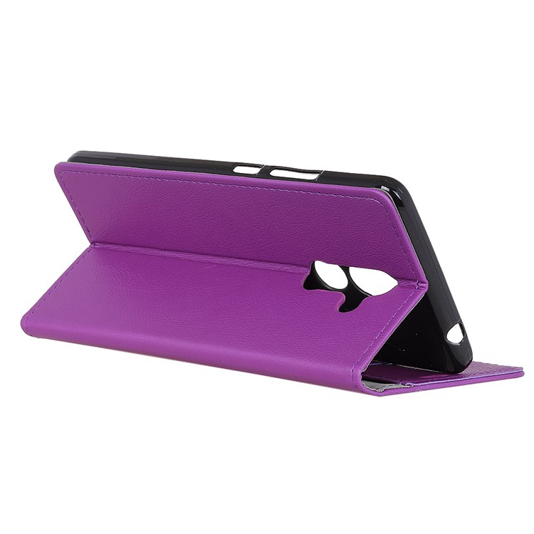 PU Leather Wallet Stand Mobile Phone Case for Nokia 7 plus - Purple-2