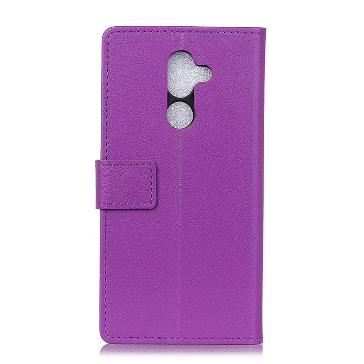 PU Leather Wallet Stand Mobile Phone Case for Nokia 7 plus - Purple-4