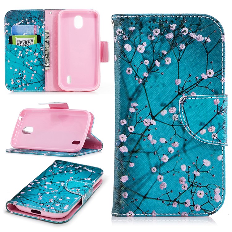 Musterdruckledermappen-Standplatzkasten Für Nokia 1 - Winterblüte-1