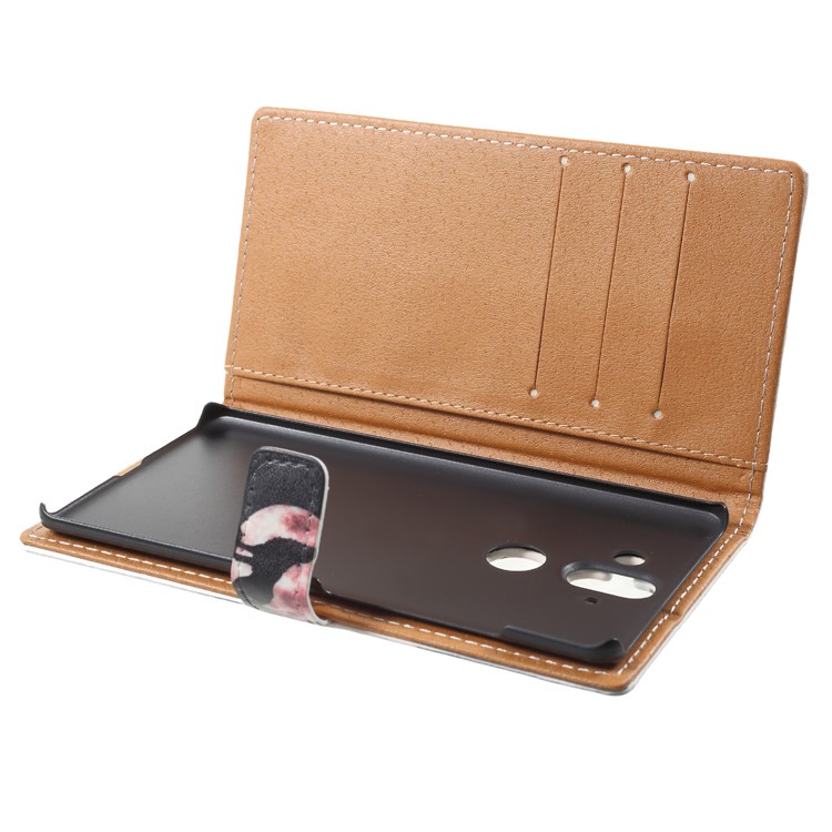 Pattern Printing Leather Wallet Stand Case for Nokia 8 Sirocco - Wolf Howling at the Moon-5