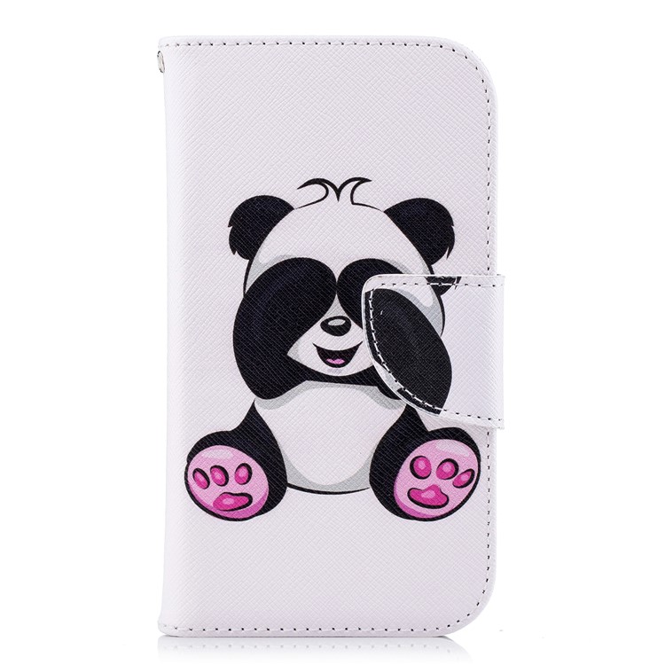 Padrão De Impressão Carteira Suporte De Couro Flip Caso De Telefone Magnético Para Nokia 1 - Panda Bonito-2