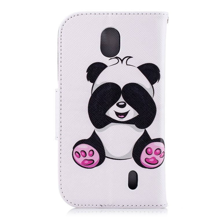 Padrão De Impressão Carteira Suporte De Couro Flip Caso De Telefone Magnético Para Nokia 1 - Panda Bonito-3