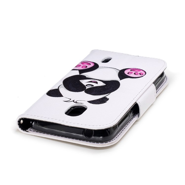 Padrão De Impressão Carteira Suporte De Couro Flip Caso De Telefone Magnético Para Nokia 1 - Panda Bonito-7