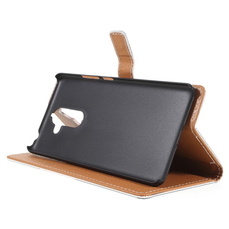 Pattern Printing Leather Wallet Stand Case for Nokia 7 plus - Wolf Howling at the Moon-6