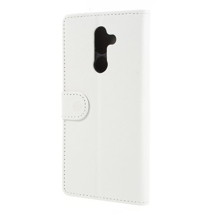 PU Leather Folio Flip Wallet Stand Cover for Nokia 7 plus - White-2