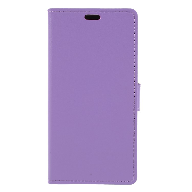 PU Leather Folio Flip Wallet Stand Cell Phone Cover Shell for Nokia 7 plus - Purple-1