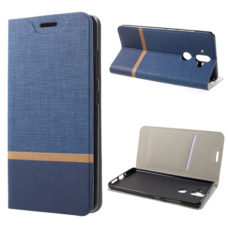 Cross Texture PU Leather Mobile Phone Case with Stand for Nokia 8 Sirocco - Blue-1