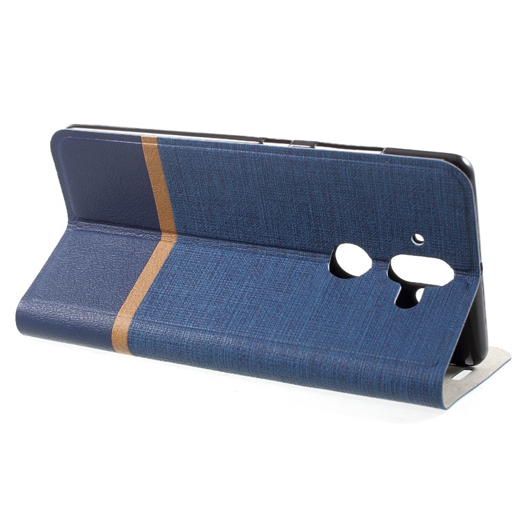 Cross Texture PU Leather Mobile Phone Case with Stand for Nokia 8 Sirocco - Blue-4