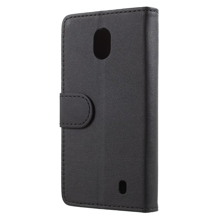 PU Leather Flip Magnetic Wallet Cover for Nokia 1 - Black-3