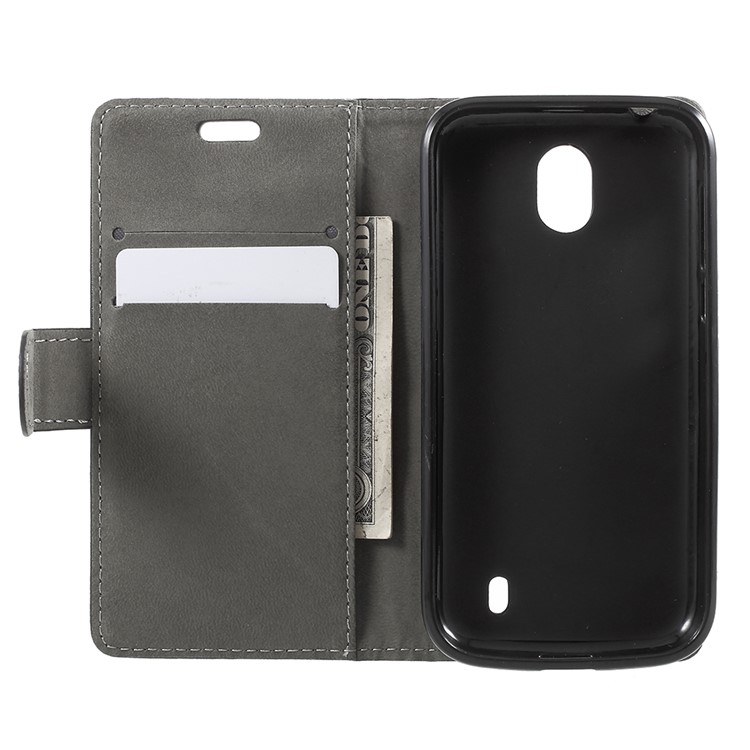 PU Leather Flip Magnetic Wallet Cover for Nokia 1 - Black-5