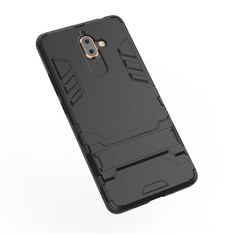 Cool Guard PC TPU Combo Mobile Casing with Kickstand for Nokia 7 plus - Black-4