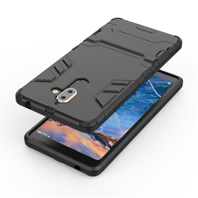 Cool Guard PC TPU Combo Mobile Casing with Kickstand for Nokia 7 plus - Black-5
