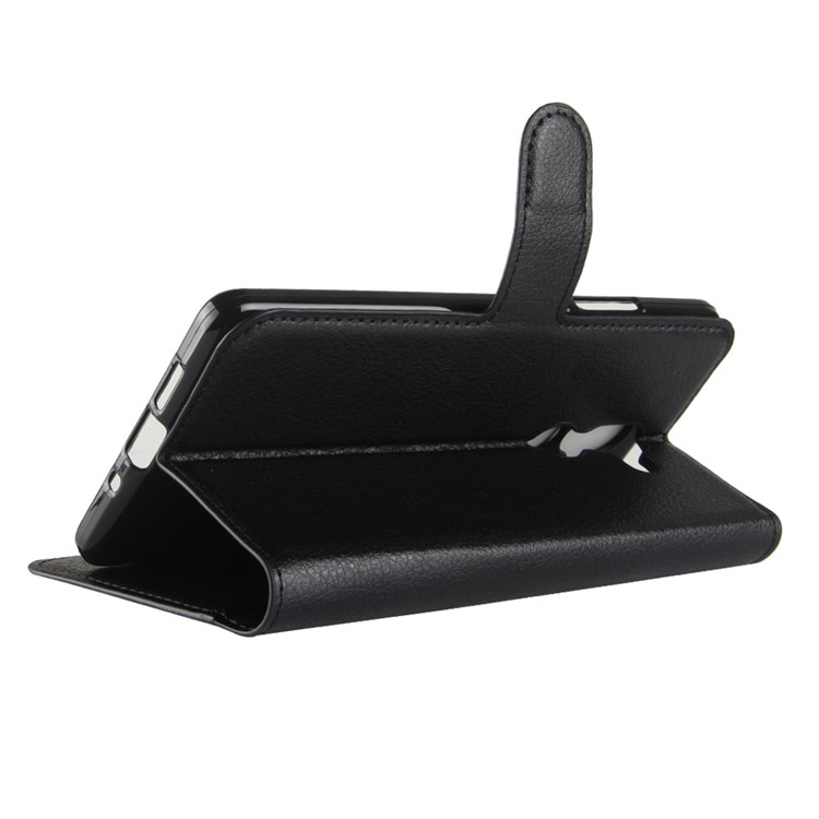 100Pcs/Set Litchi Grain Wallet Stand Leather Case for Nokia 7 plus - Black-5