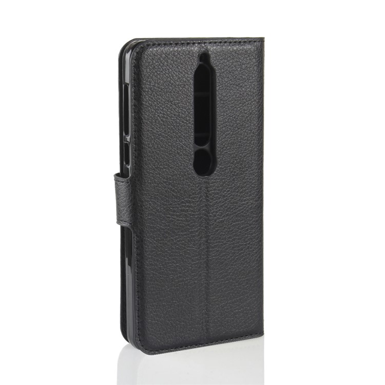 100PCS/Pack Litchi Texture Wallet Stand Leather Case for Nokia 6 (2018) - Black-7