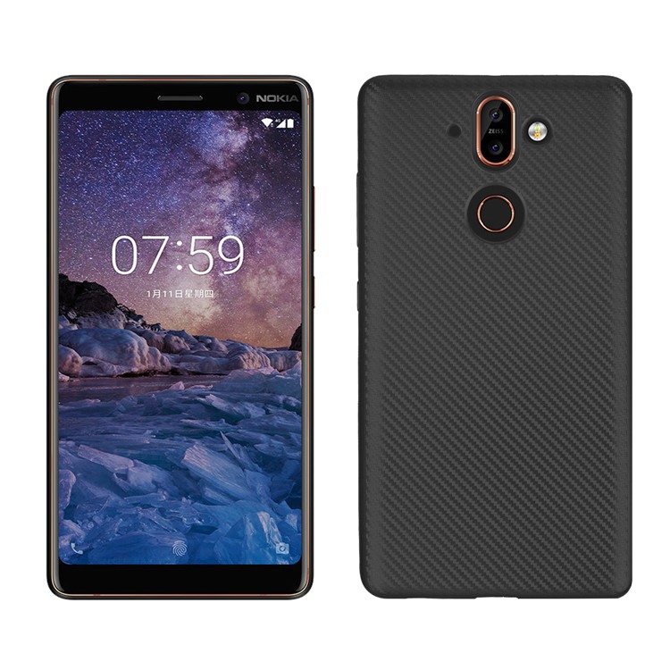 Carbon Fibre TPU Case for Nokia 9 / 8 Sirocco - Black-1