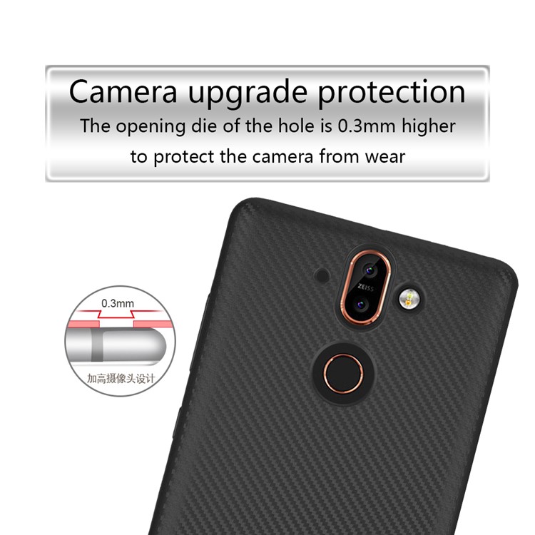 Carbon Fibre TPU Case for Nokia 9 / 8 Sirocco - Black-3