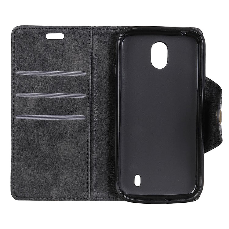 PU Leather Wallet Stand Mobile Case for Nokia 1 - Black-5