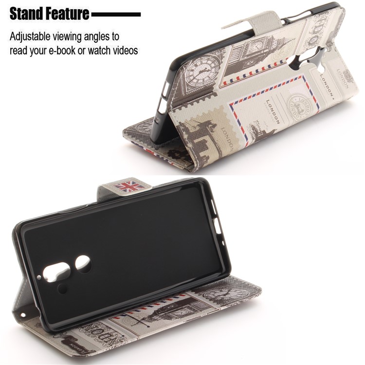 Pattern Printing Wallet Stand PU Leather Cover for Nokia 7 plus - UK Flag-5