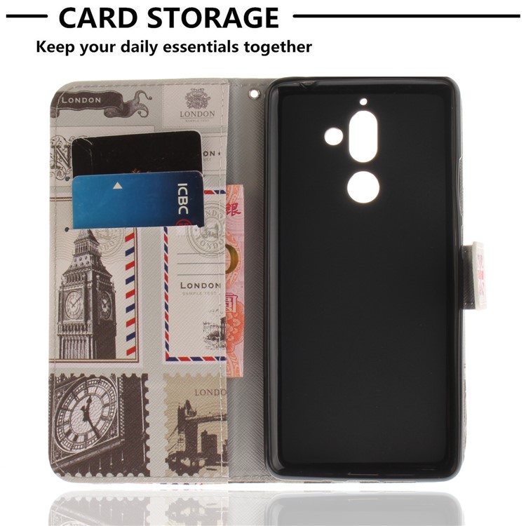 Pattern Printing Wallet Stand PU Leather Cover for Nokia 7 plus - UK Flag-7