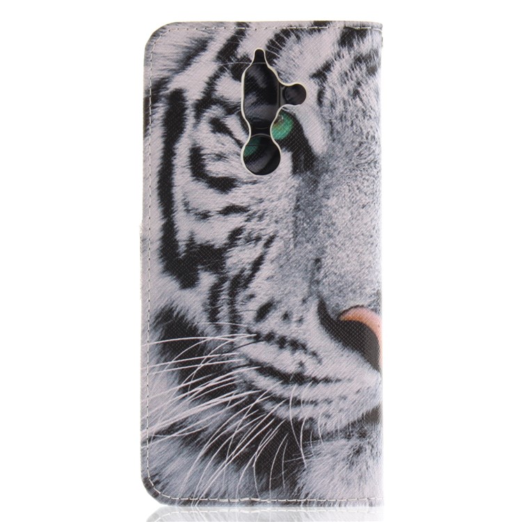 For Nokia 7 plus Patterned Wallet Stand PU Leather Magnetic Cover - Tiger Pattern-2