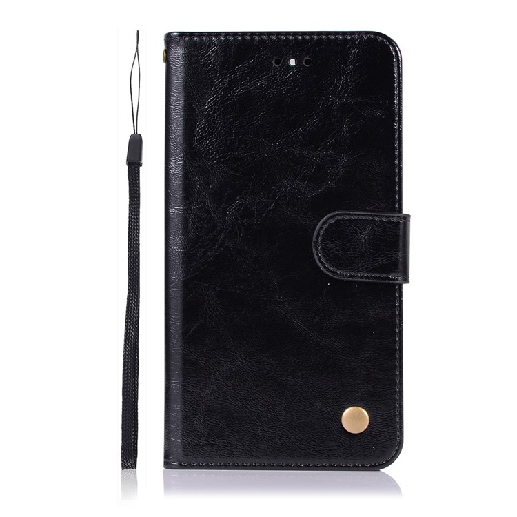 Premium Vintage Leather Wallet Case for Nokia 7 plus - Black-2