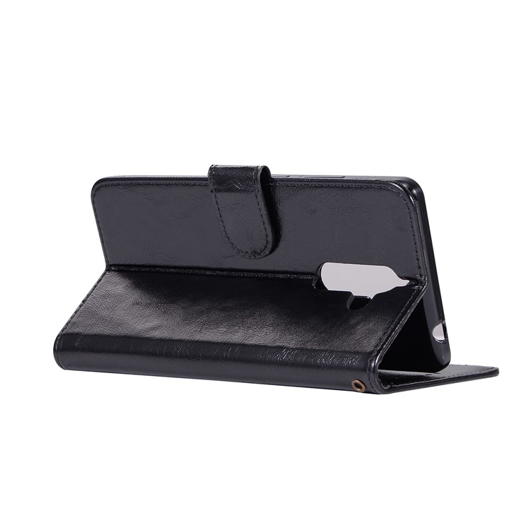 Premium Vintage Leather Wallet Case for Nokia 7 plus - Black-6