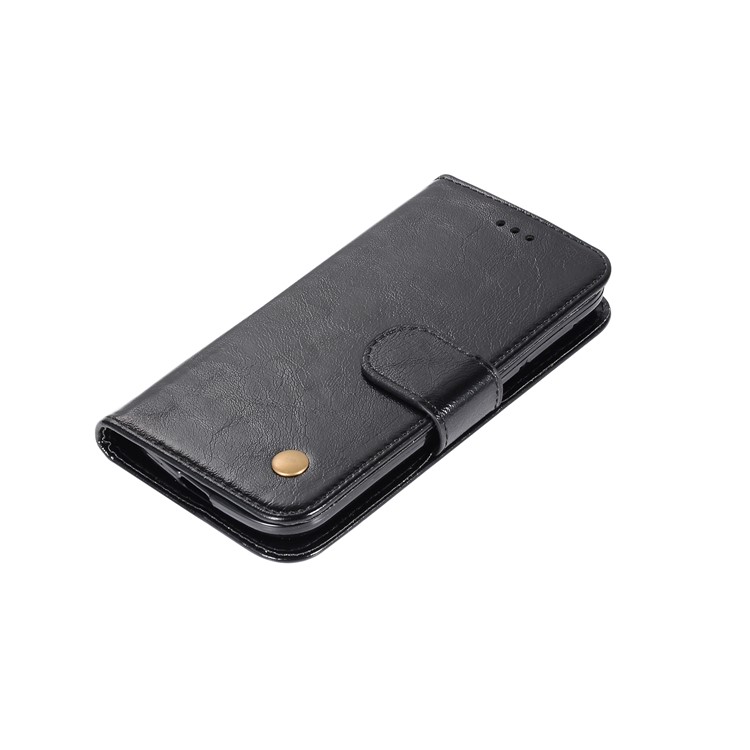 Premium Vintage Leather Wallet Case for Nokia 1 - Black-7