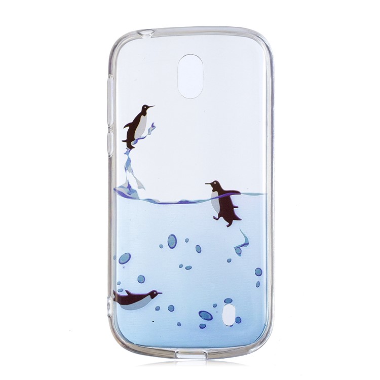 Pattern Printing IMD TPU Soft Mobile Casing for Nokia 1 - Swimming Penguin-1