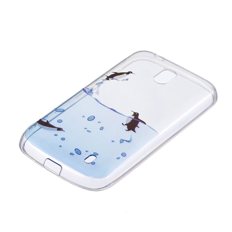 Pattern Printing IMD TPU Soft Mobile Casing for Nokia 1 - Swimming Penguin-2
