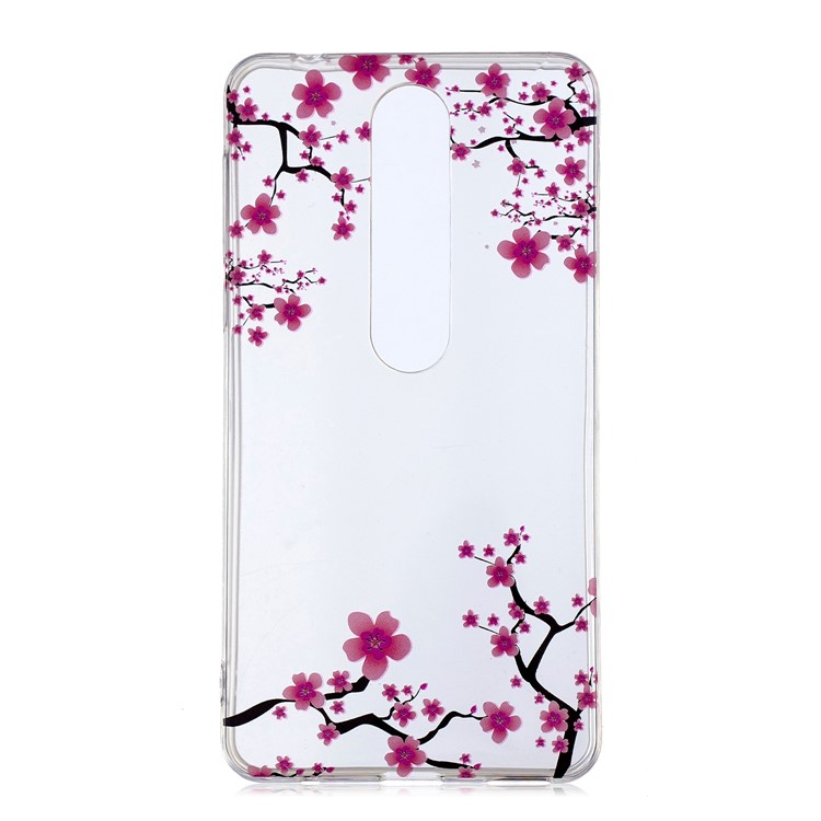 IMD Patterned Soft TPU Shell for Nokia 6 (2018) - Plum Blossom-1