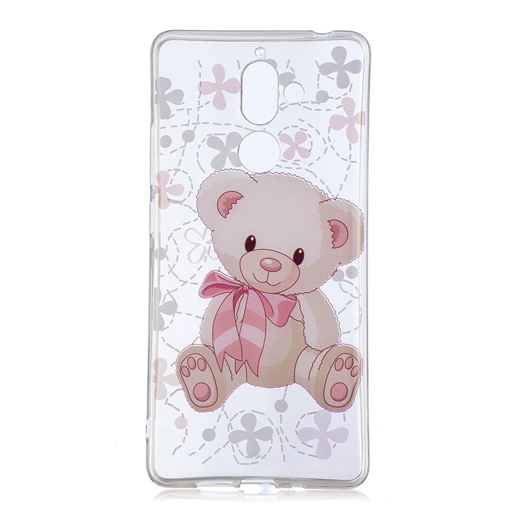 IMD Patterned Soft TPU Mobile Cover for Nokia 7 plus - Cute Bear-1