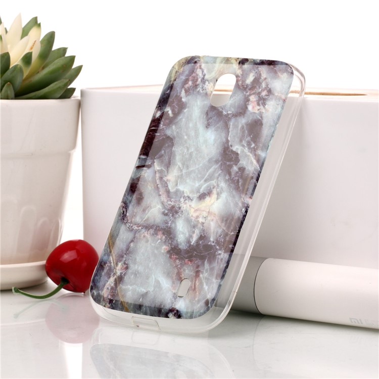 Marble Pattern IMD TPU Soft Case for Nokia 1 - Blue / Black-1