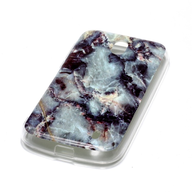 Marble Pattern IMD TPU Soft Case for Nokia 1 - Blue / Black-3