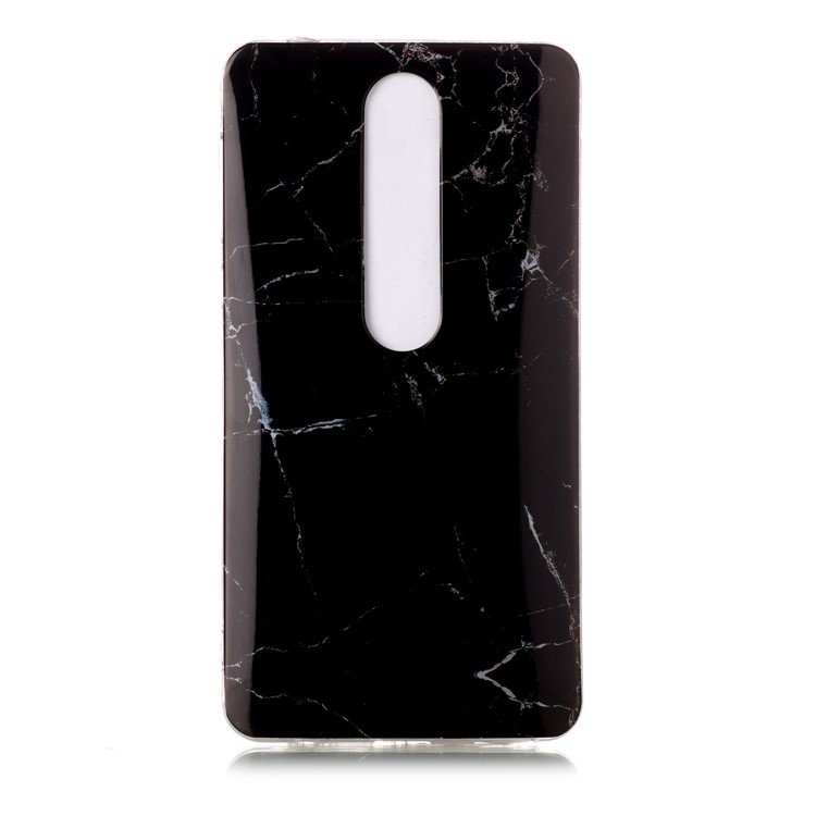 Marble Pattern IMD TPU Gel Case for Nokia 6 (2018) - Black-2