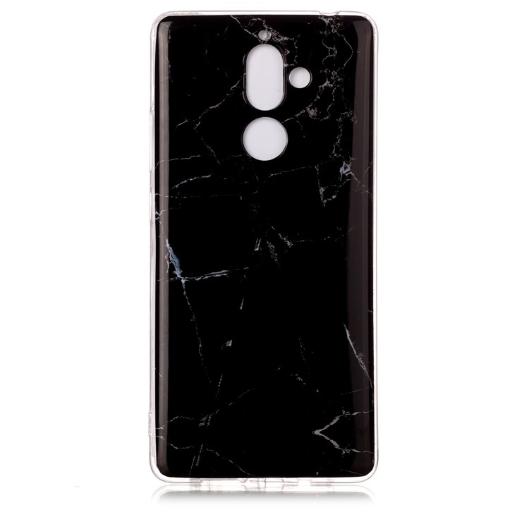Marble Pattern IMD TPU Case for Nokia 7 plus - Black-2