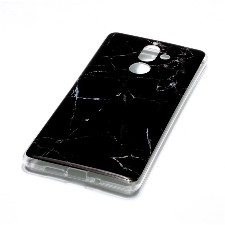 Marble Pattern IMD TPU Case for Nokia 7 plus - Black-3