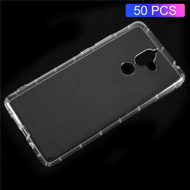 50PCS/Pack Drop-proof Clear TPU Mobile Phone Case Cover Shell for Nokia 7 plus-1