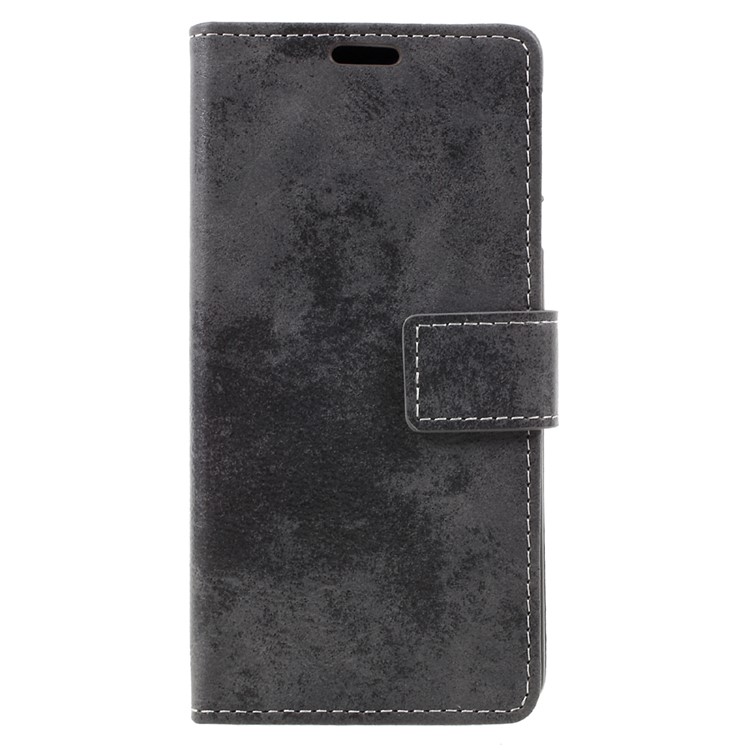 Vintage Style Leather Stand Wallet Phone Case for Nokia 3 - Grey-3