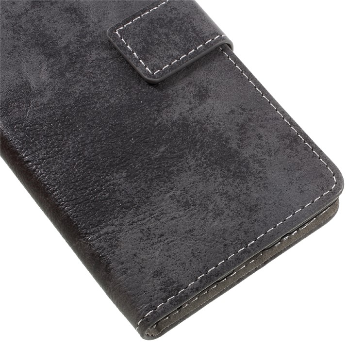 Vintage Style Leather Stand Wallet Phone Case for Nokia 3 - Grey-7