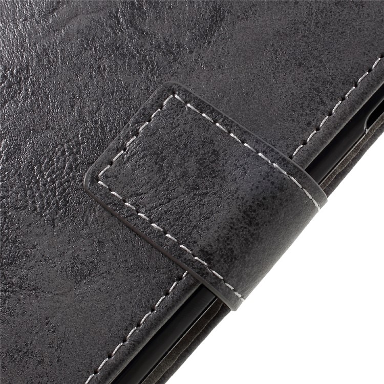 Vintage Style Leather Stand Wallet Phone Case for Nokia 3 - Grey-9