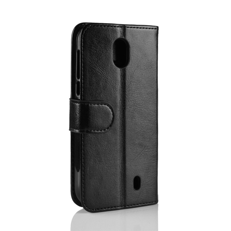Crazy Horse PU Leather Folio Flip Cell Phone Case for Nokia 1 - Black-9