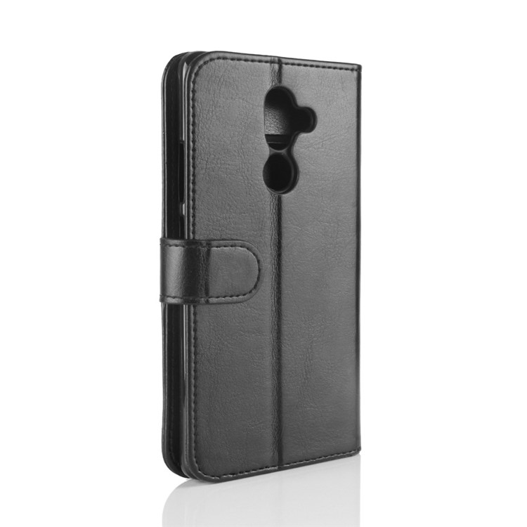 Crazy Horse Wallet Leather Stand Mobile Phone Case for Nokia 7 plus - Black-7