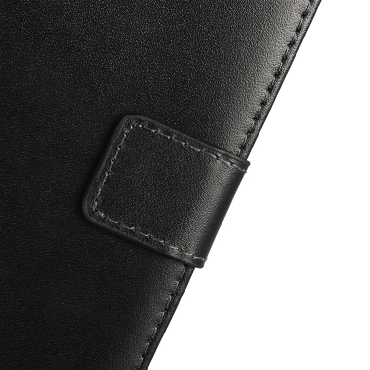 Genuine Leather Wallet Stand Cell Phone Case for Nokia 7 - Black-7
